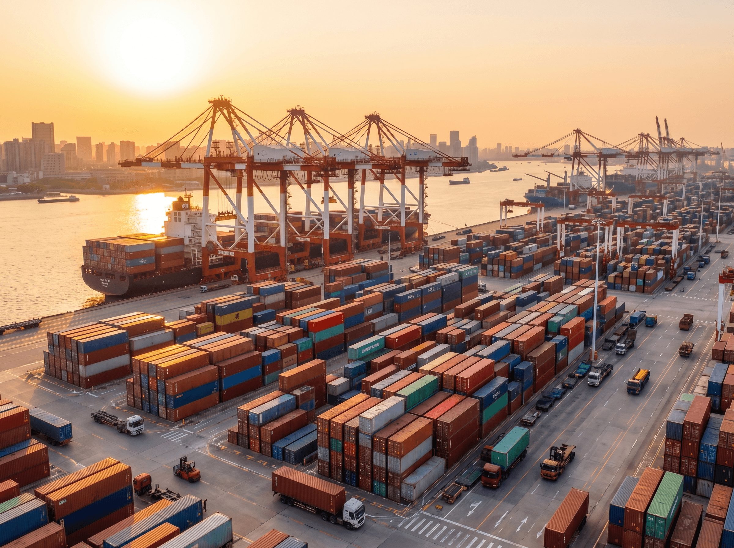 Container ship carrying consolidated GTrade cargo