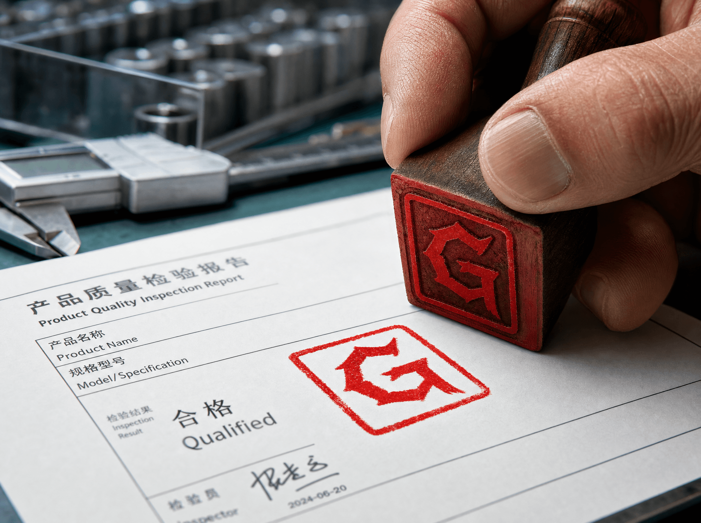 GTrade quality inspector performing a factory audit